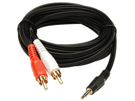 Storin 1.5 Meter Stereo Audio Male to 2 RCA Male Cable with 1 Year Plan (Black, 3.5 mm)